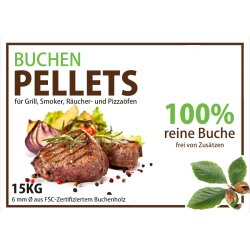 30kg KSV FLAME Buchenholz-Pellets für BBQ, Grill, Pizzaofen, Räucherofen, Smoker, Ofen